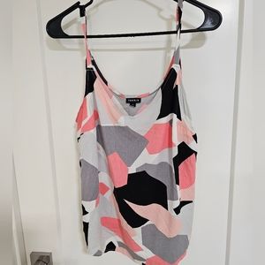 Torrid Tank Geometric Print Adjustable Straps Cut